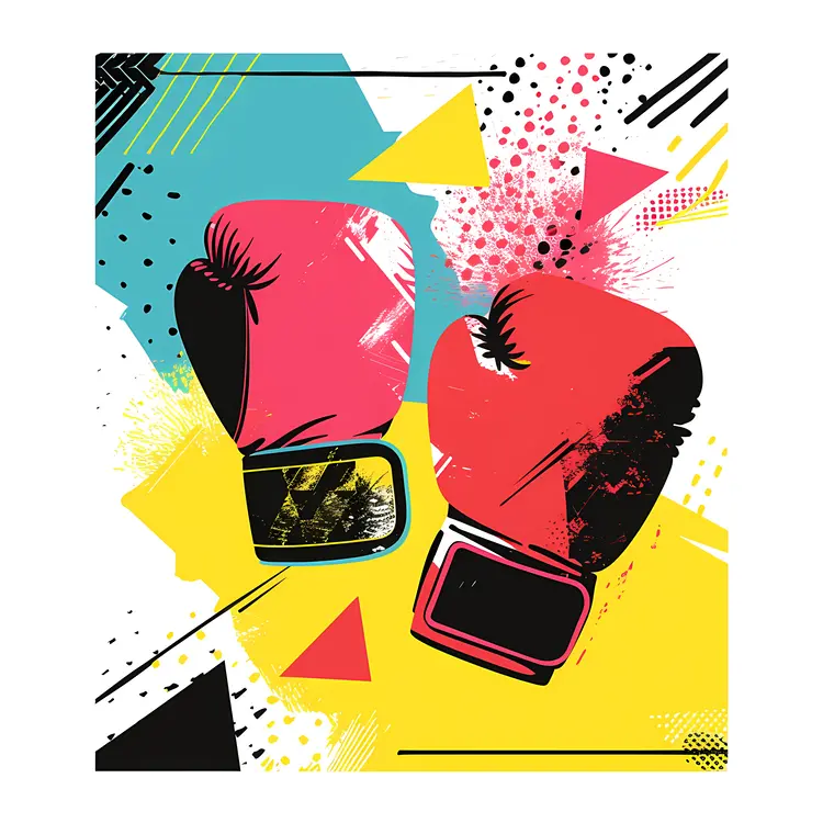 Abstract Colorful Boxing Gloves