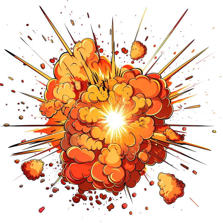 Intense Explosion with Fiery Blast