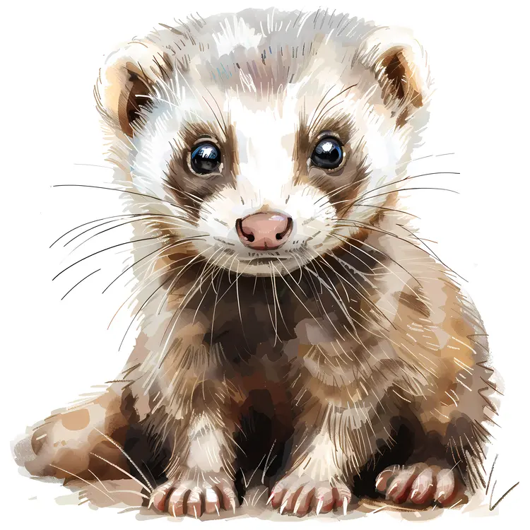 Cute Ferret Illustration