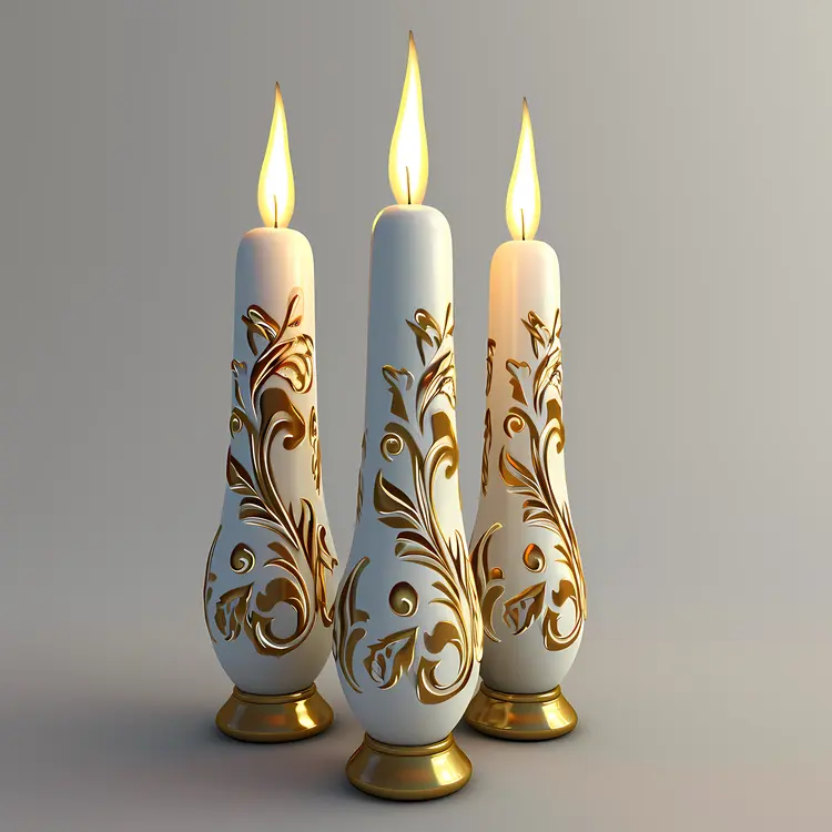Elegant White Decorative Candles