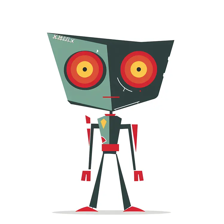 Cute Robot Character Illustration