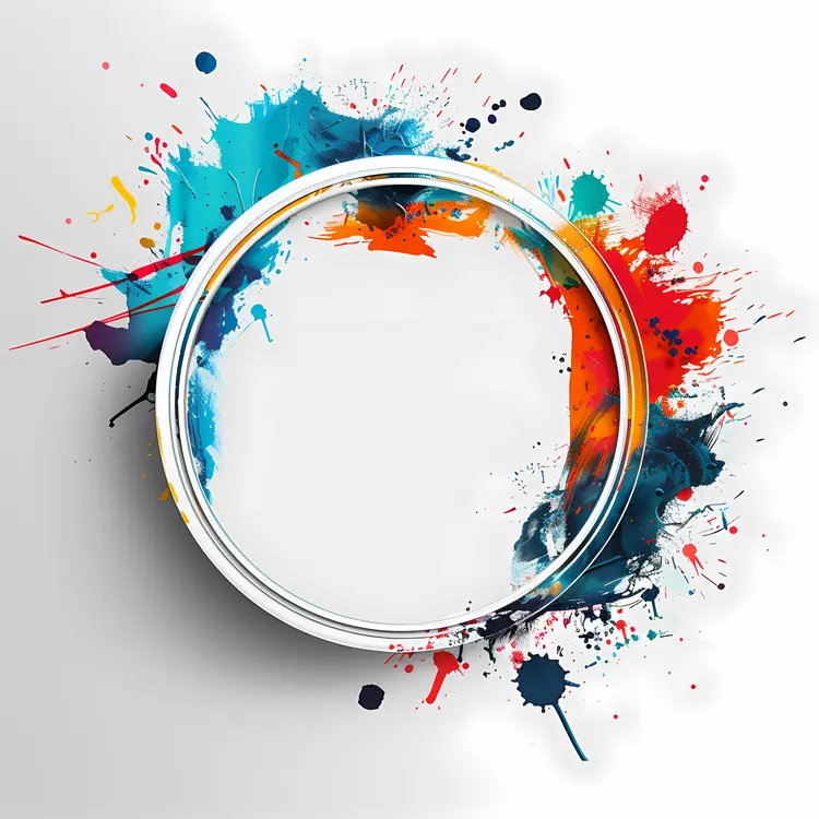 Colorful Paint Splash Circle