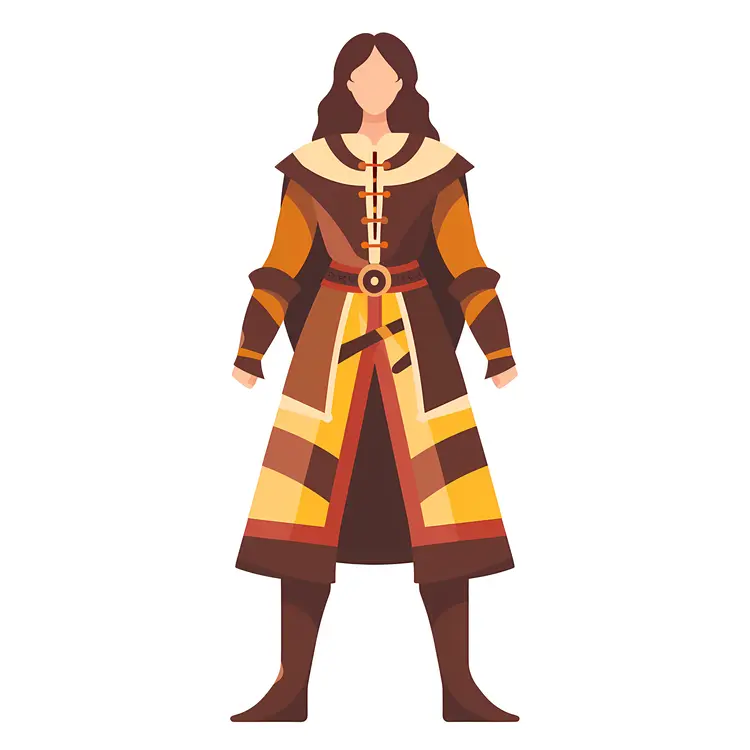 Brown and Yellow Medieval Outfit