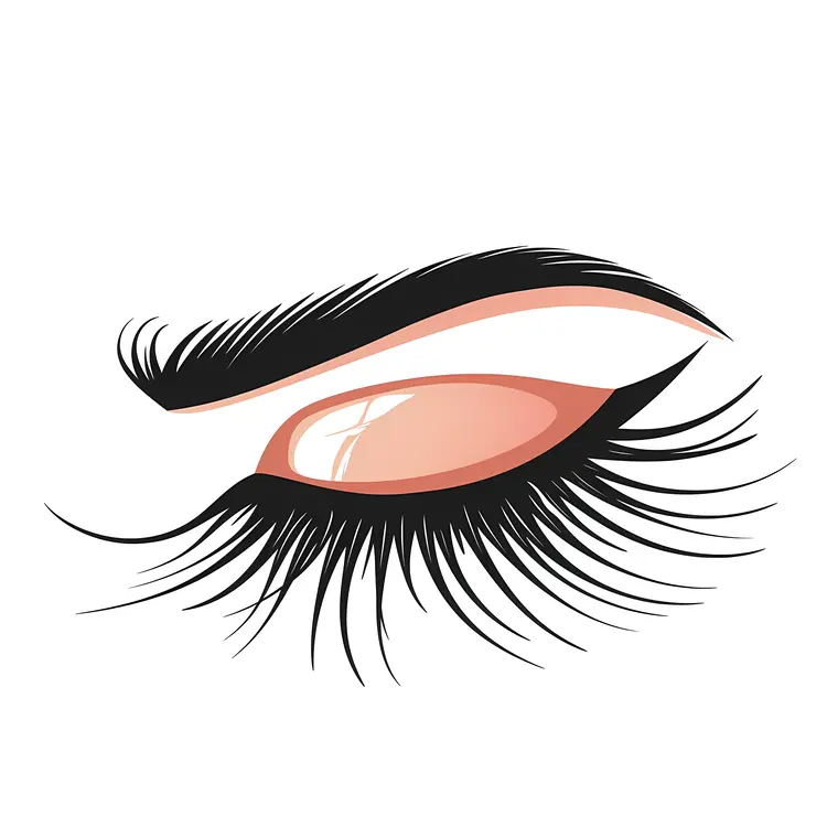 Illustration of an Eye with Long Eyelashes