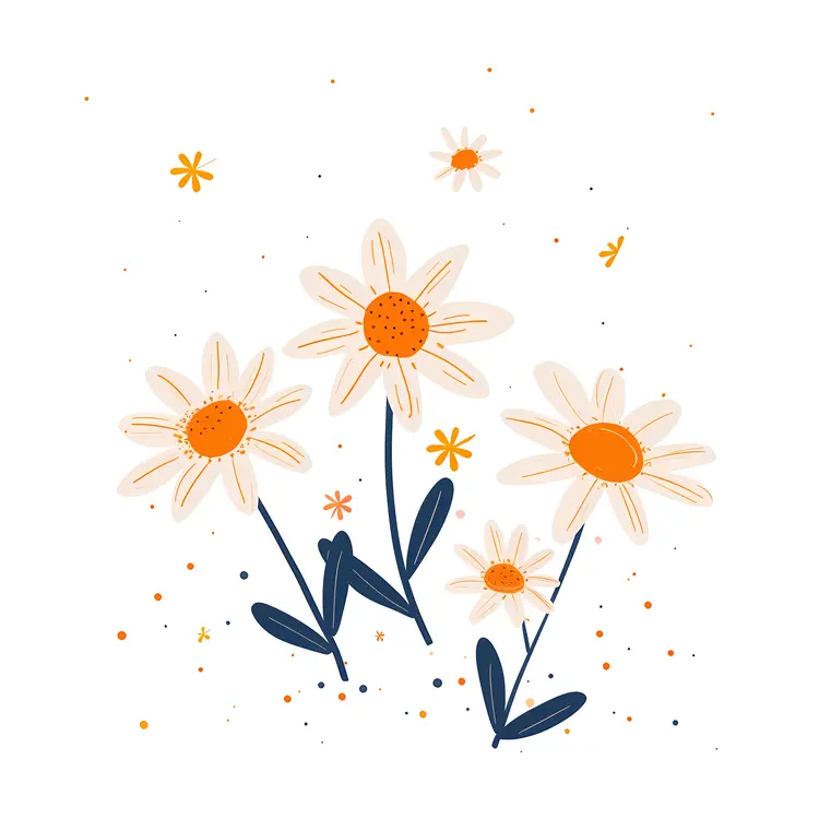 Blooming White Daisy Flowers