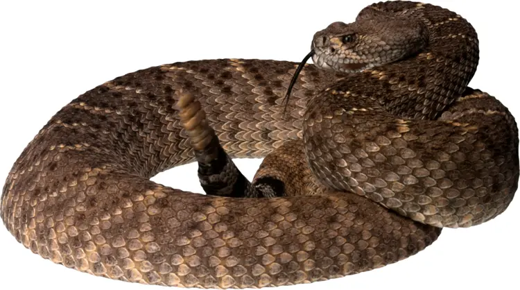 Coiled Rattlesnake in Desert