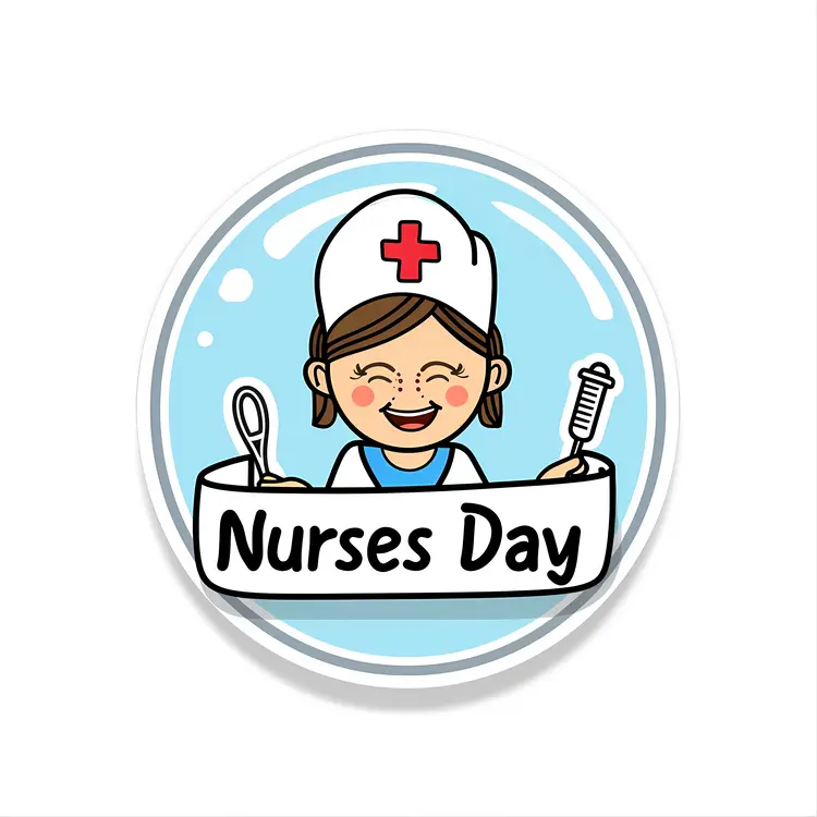 Nurses Day Cartoon Badge