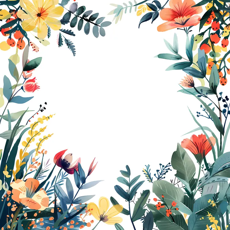 Colorful Wildflowers Frame