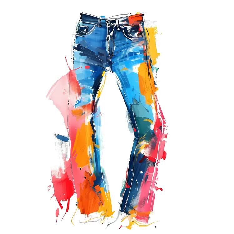 Colorful Abstract Jeans Illustration