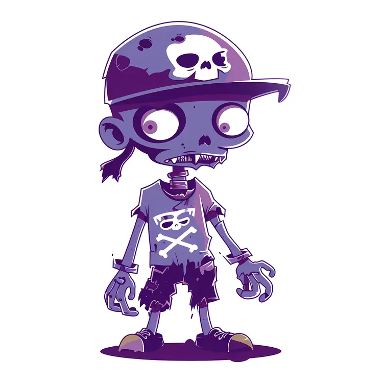 Cute Zombie Boy with Skull Cap