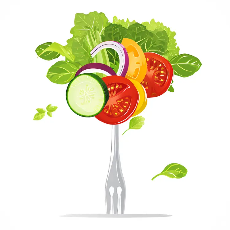 Fork with Colorful Vegetables