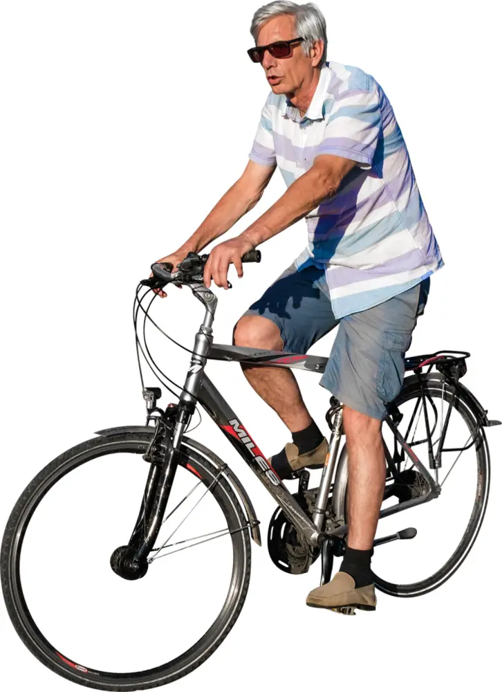 Man Riding Bicycle with Sunglasses