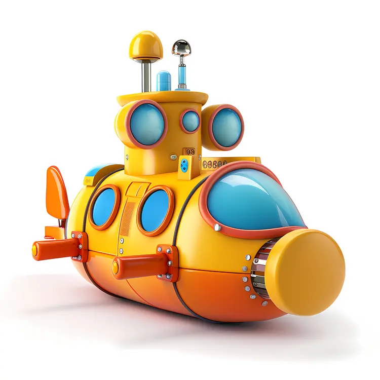 Yellow Submarine Cartoon Illustration