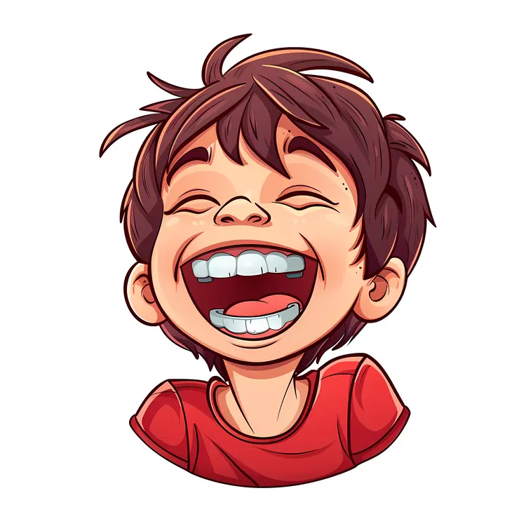 Laughing Boy in Red Shirt
