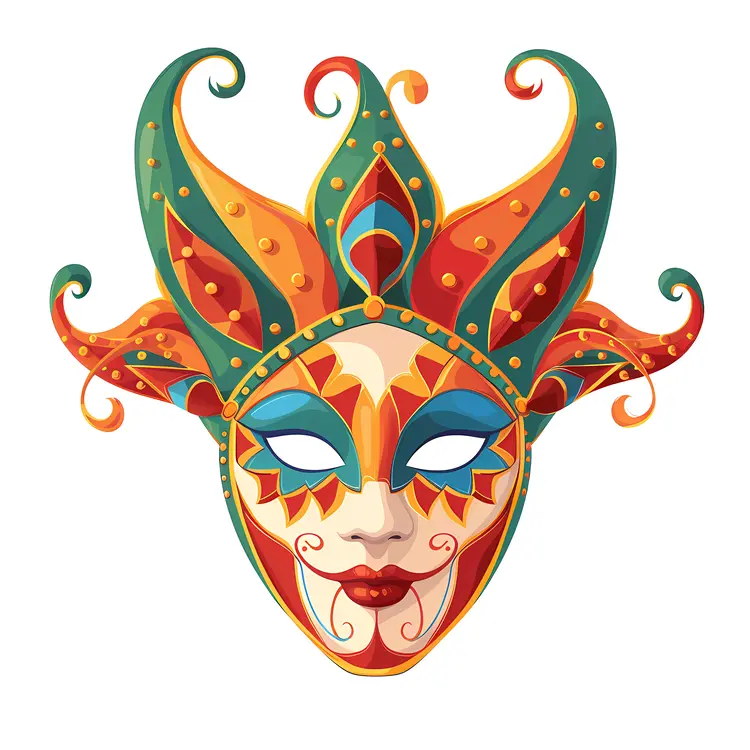 Colorful Jester Mask for Carnival