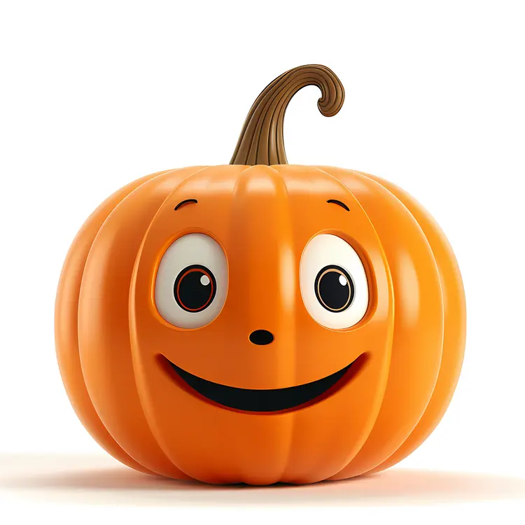 Happy Orange Pumpkin Cartoon