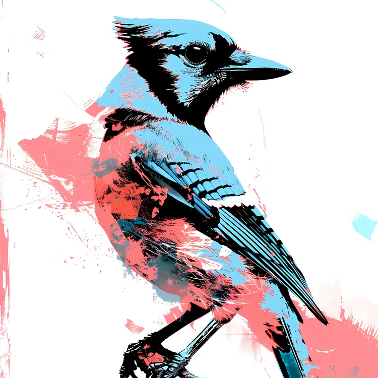 Abstract Blue Bird Illustration