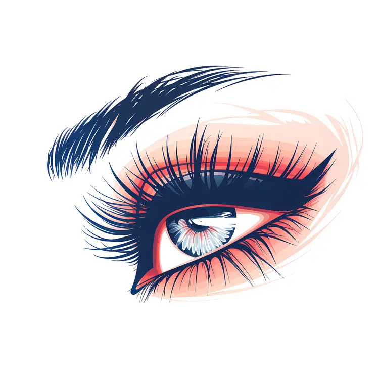 Beautiful Eye with Long Eyelashes Illustration