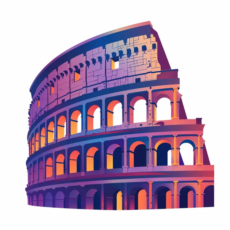 Colorful Colosseum Illustration