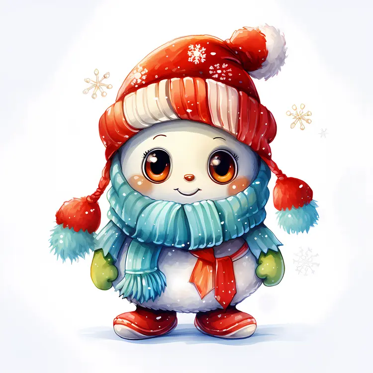Adorable Round Winter Character