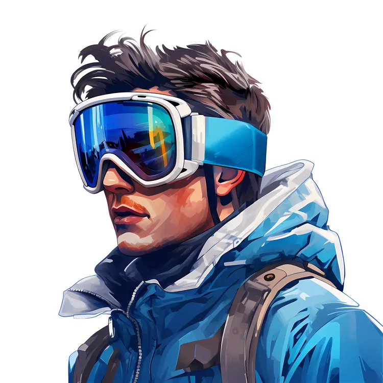 Man with Blue Ski Goggles