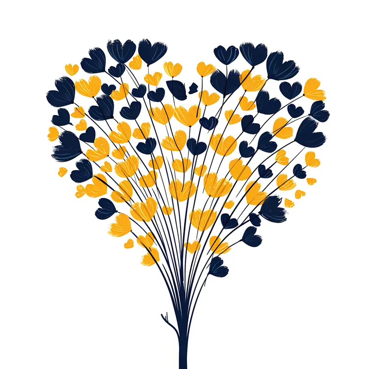 Blue and Yellow Heart-shaped Dandelion