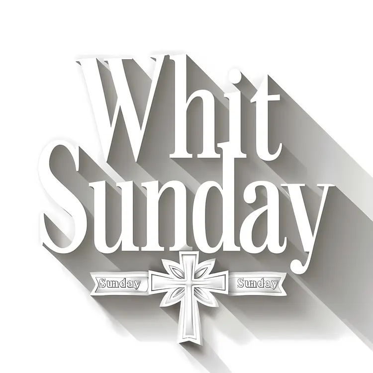 Whit Sunday Text with Cross
