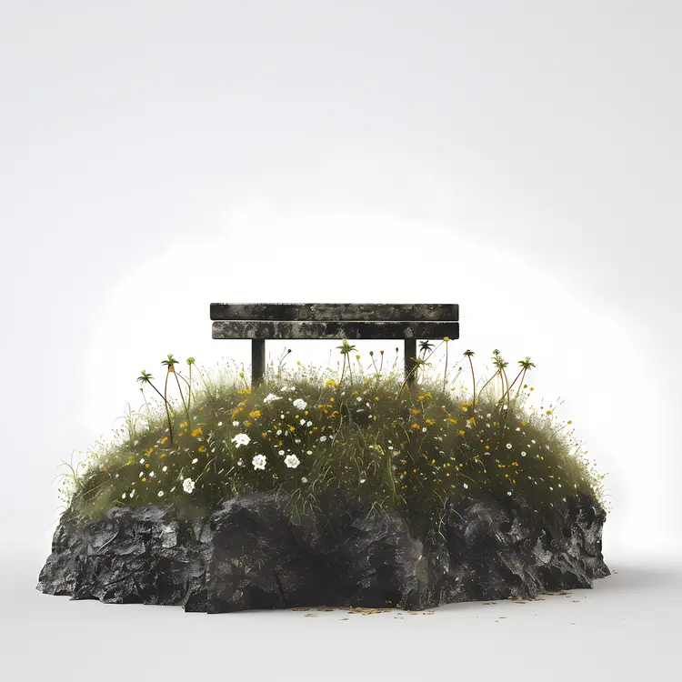 Bench on Grassy Rock