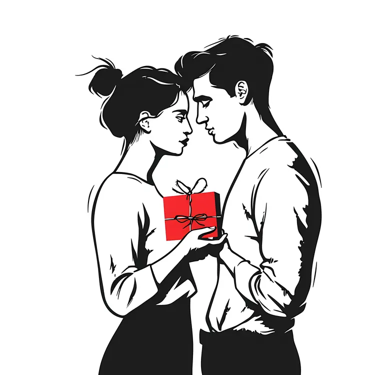 Couple Sharing a Gift