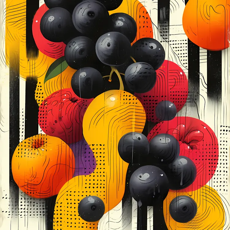 Colorful Still Life with Fruits