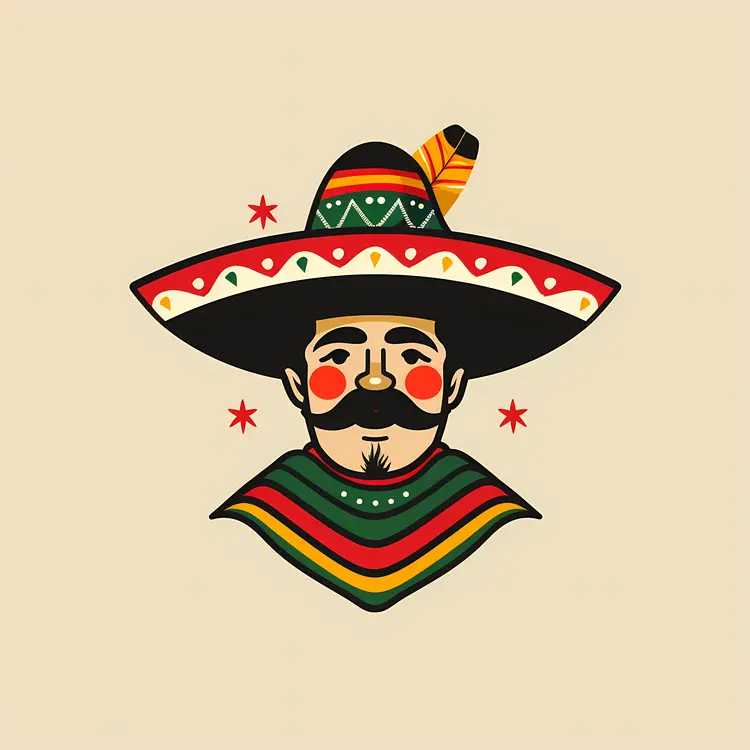 Man in Traditional Dress with Sombrero