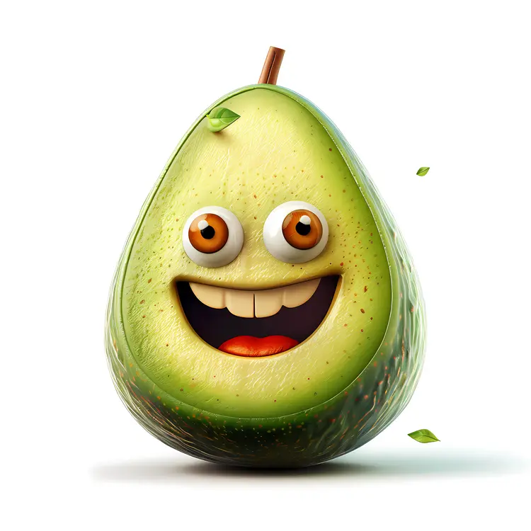 Happy Avocado Cartoon