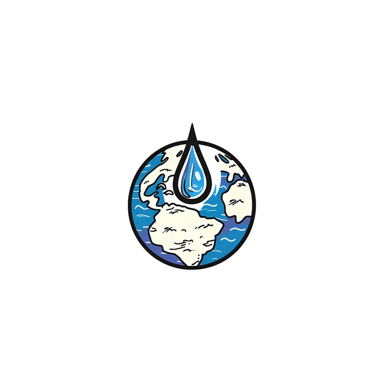 Earth with Water Drop Illustration
