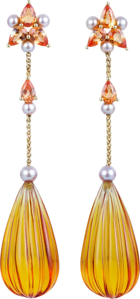 Elegant Yellow Gemstone Earrings