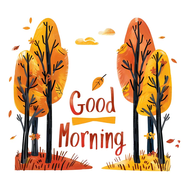 Good Morning with Autumn Trees