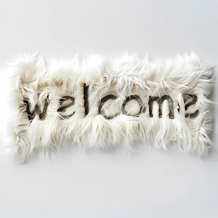 Furry White Welcome Text