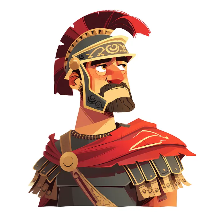 Cartoon Roman Soldier in Armor