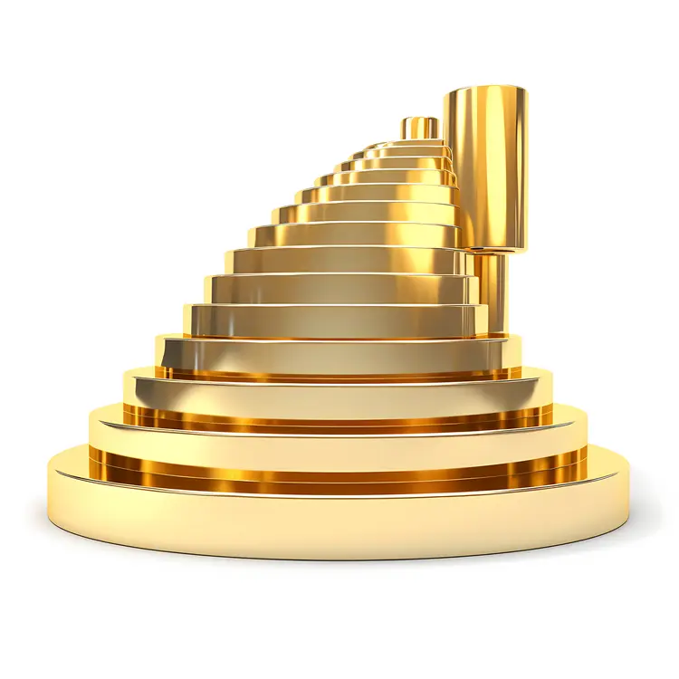 Modern Golden Staircase with Sleek Design