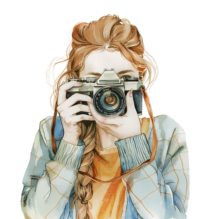 Girl with Camera and Braid