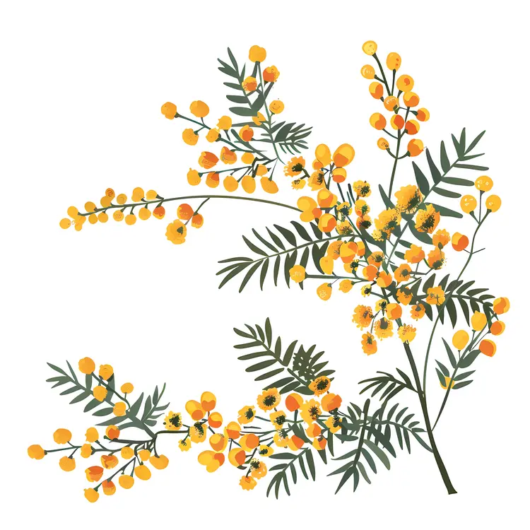Yellow Mimosa Branches
