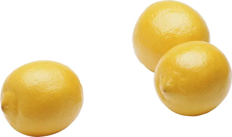 Three Fresh Yellow Lemons