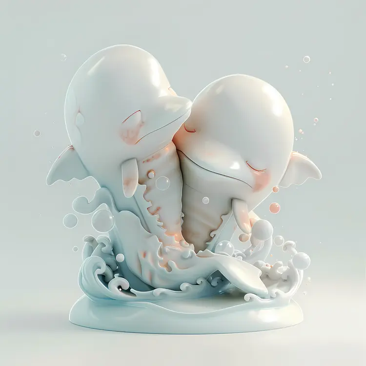 Cute Kissing Whales