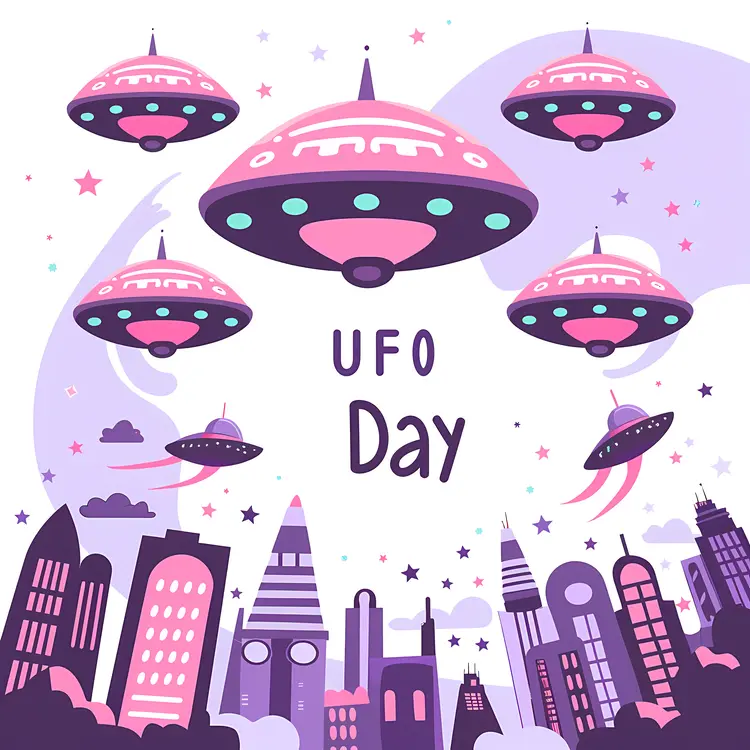 UFO Day with Multiple Flying Saucers