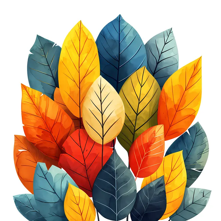 Vibrant Autumn Leaves Illustration