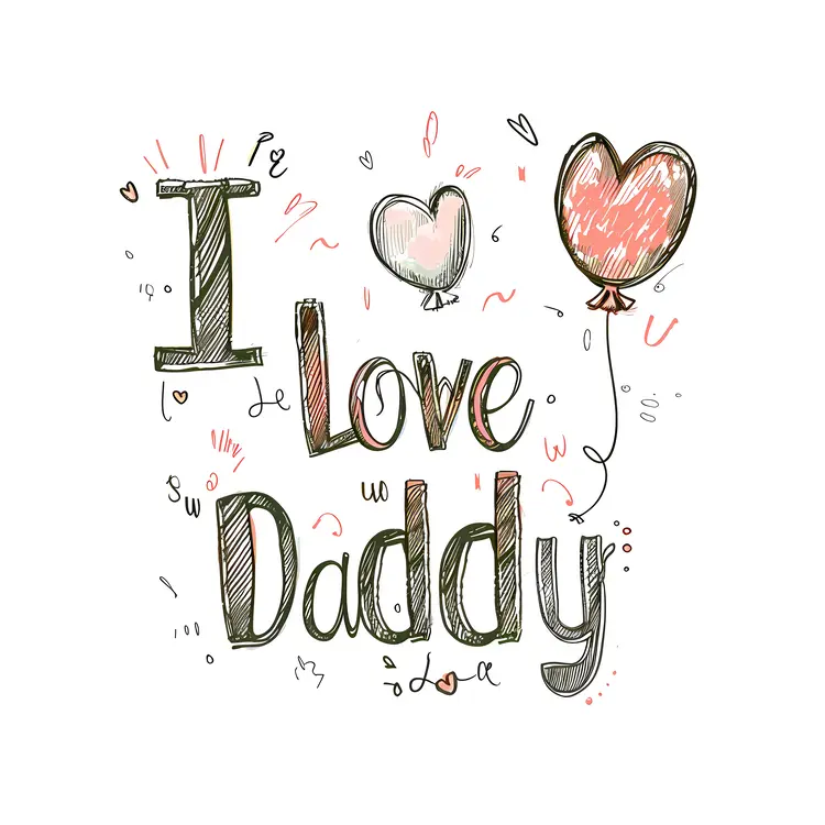 I Love Daddy with Cute Hearts