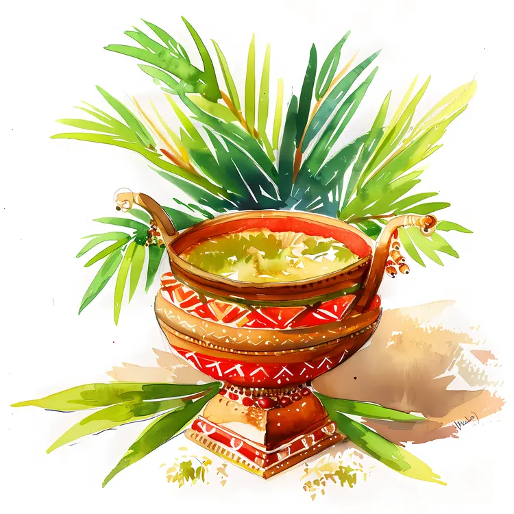 Decorative Pot with Greenery