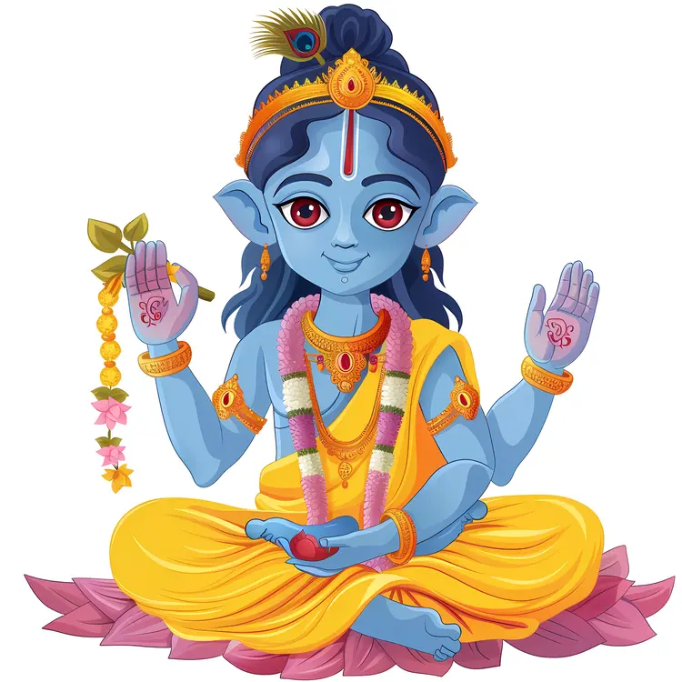 Cute Hindu Deity Illustration