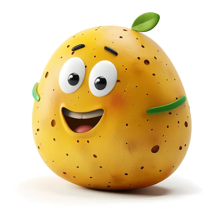 Smiling Speckled Potato Cartoon