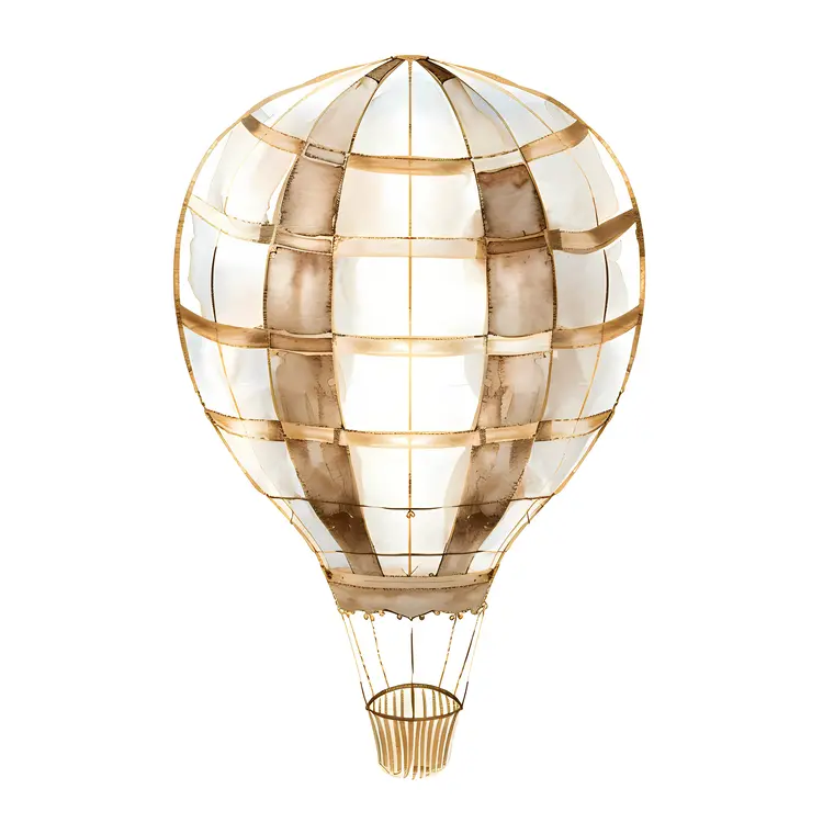 Striped Vintage Hot Air Balloon