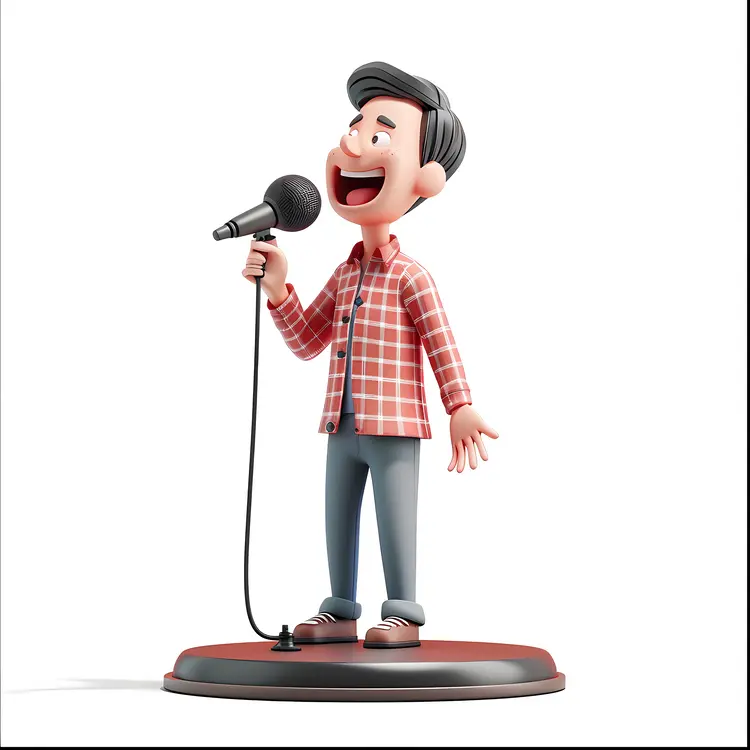 Man Singing with Microphone